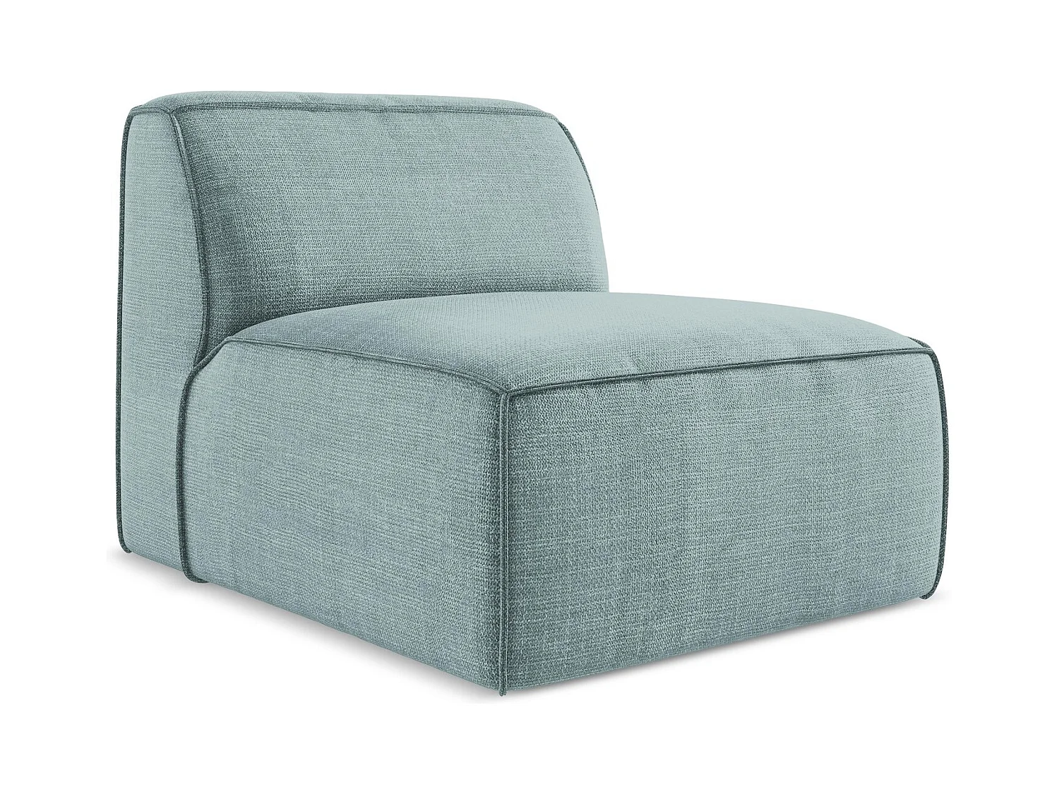 Fauteuil pour canapé modulable en tissu texturé - jeans - OMAO