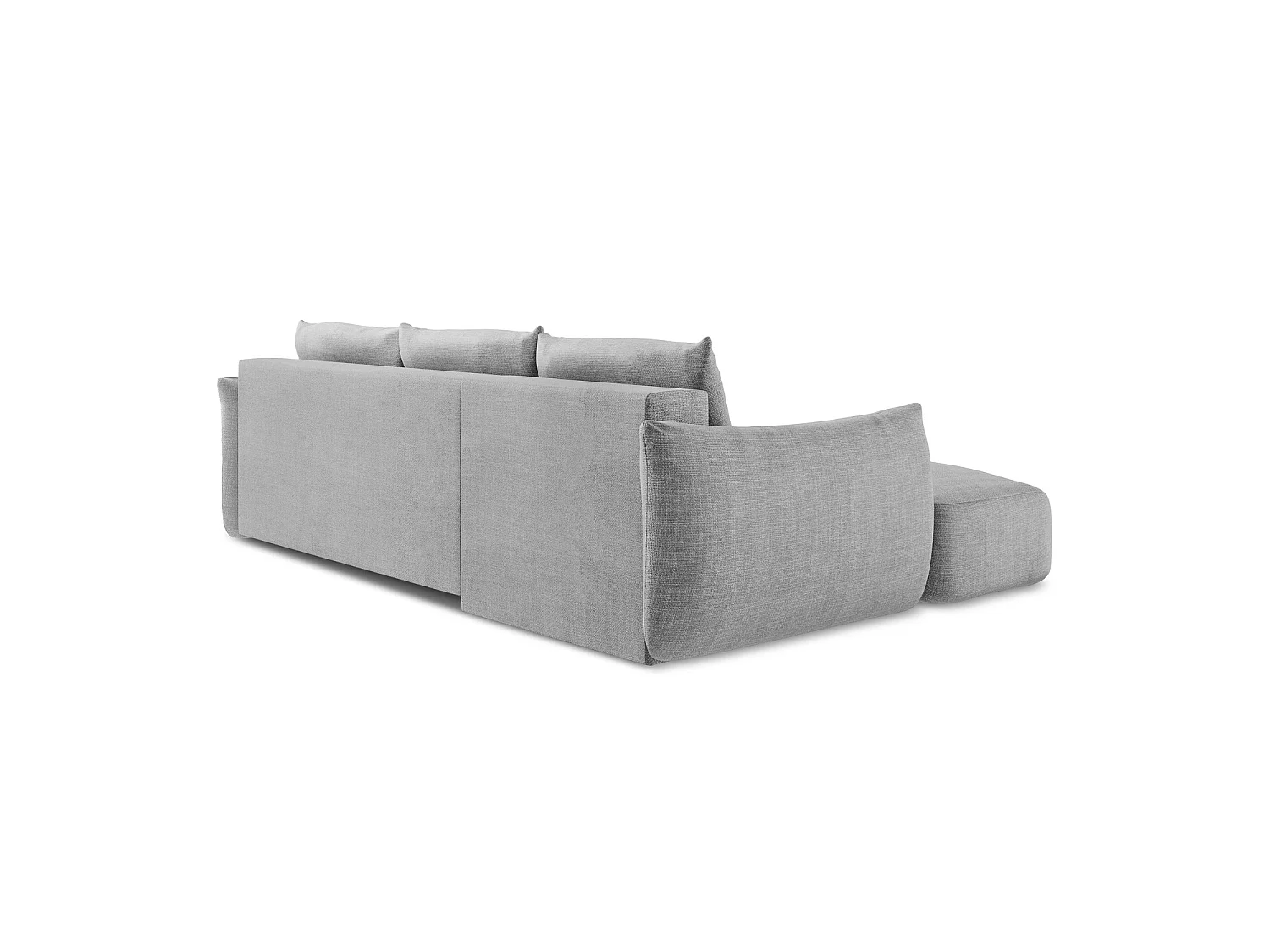 Canapé d’angle 3 places gauche convertible en tissu texturé - gris clair - SAVONA