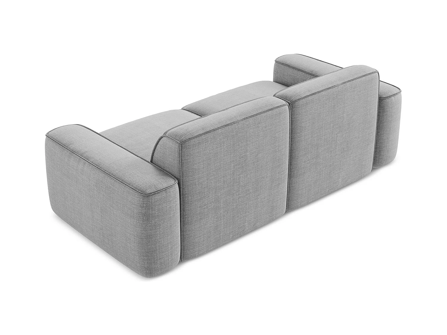 Canapé modulable 3 places en tissu texturé - gris clair - OMAO