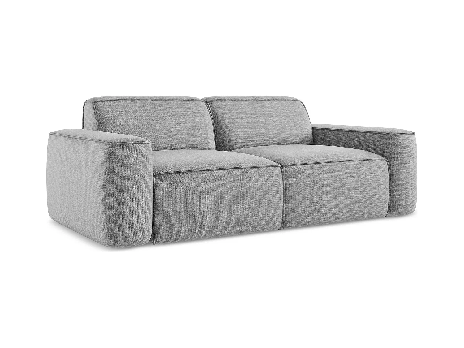 Modulares 3-Sitzer Sofa - Strukturstoff - Hellgrau - OMAO