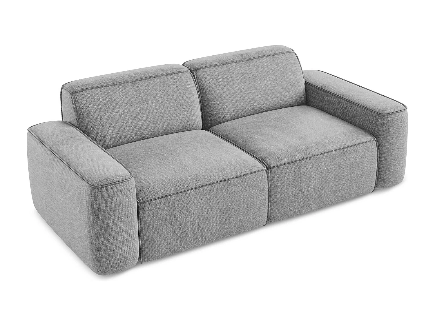 Canapé modulable 3 places en tissu texturé - gris clair - OMAO