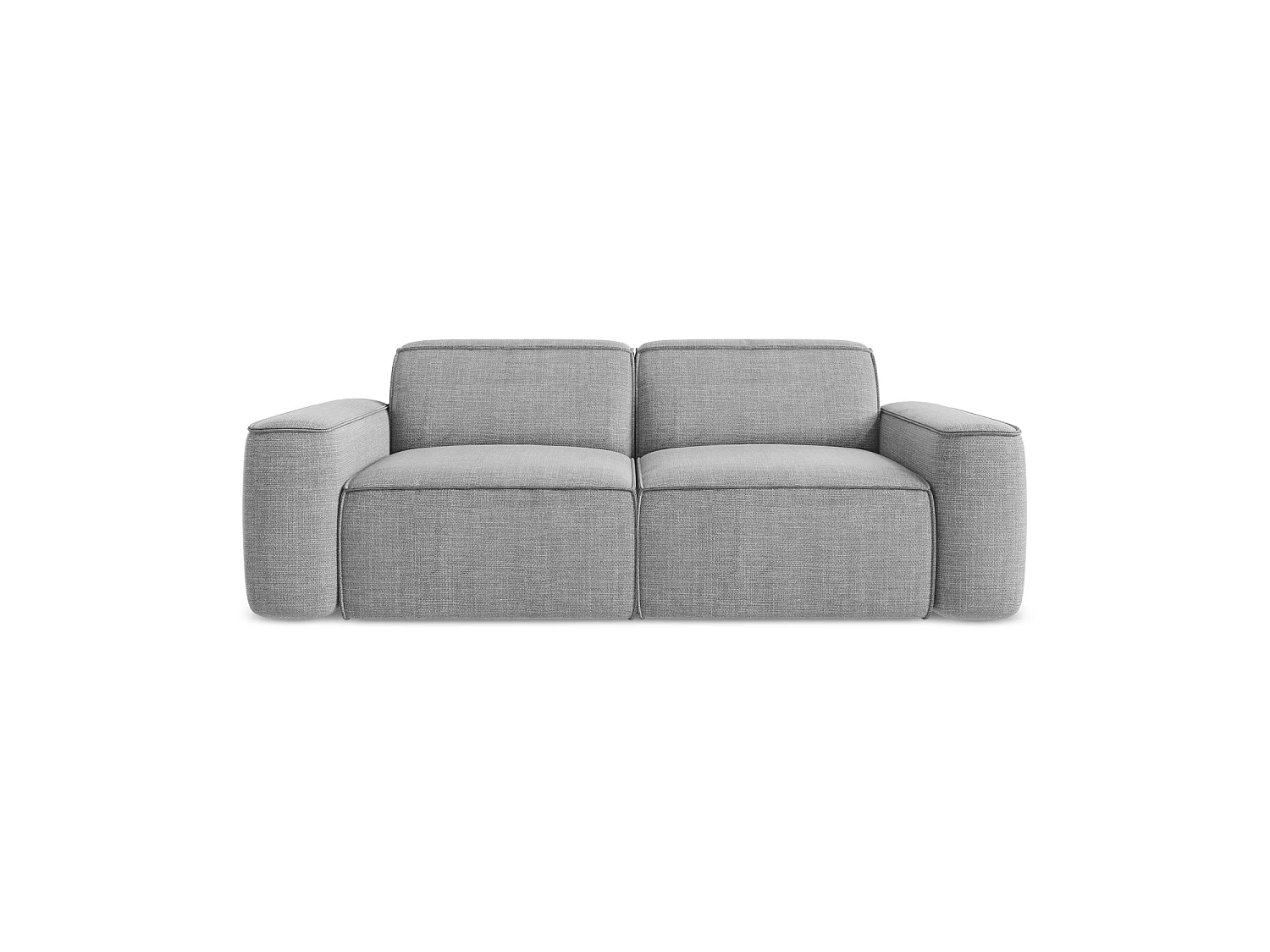Modulares 3-Sitzer Sofa - - Strukturstoff - Hellgrau - MELISSA