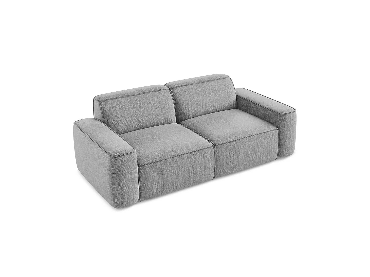 Modulares 3-Sitzer Sofa - - Strukturstoff - Hellgrau - MELISSA