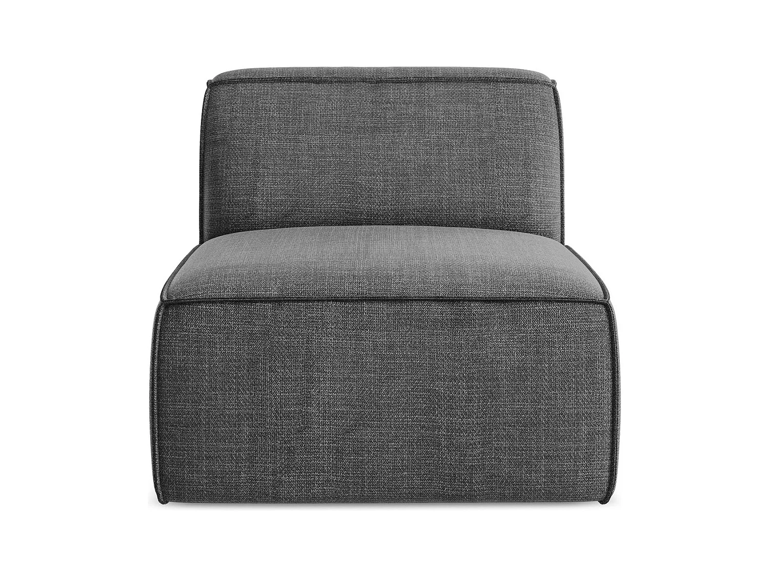 Fauteuil pour canapé modulable en tissu texturé - gris foncé - OMAO