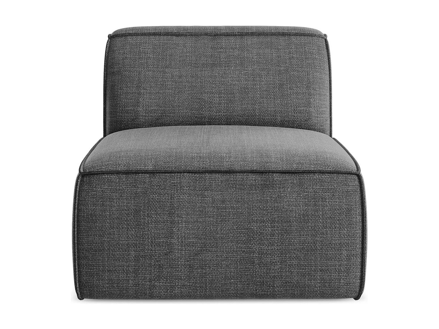 Fauteuil pour canapé modulable en tissu texturé - gris foncé - OMAO