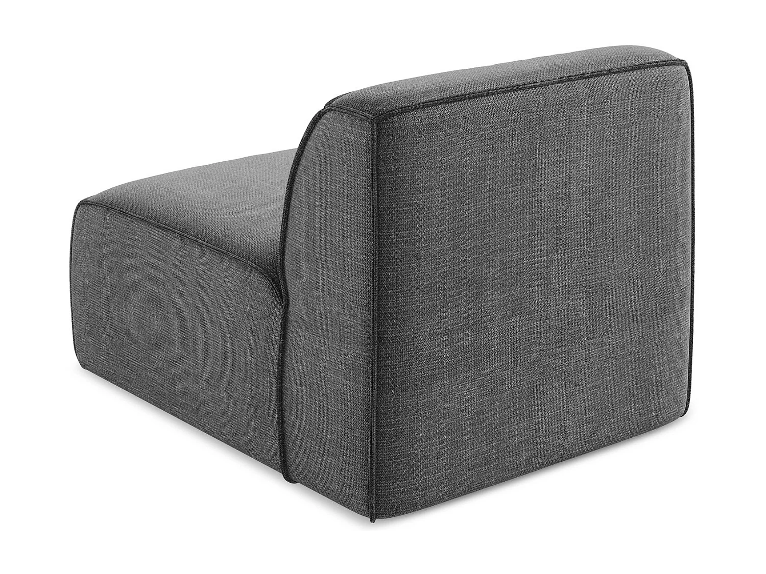 Fauteuil pour canapé modulable en tissu texturé - gris foncé - OMAO
