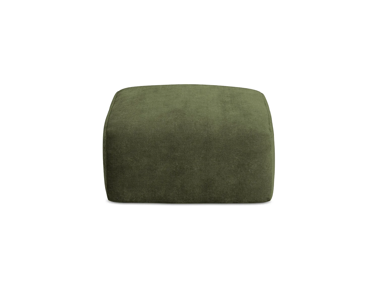 Pouf en tissu chenille - olive - SAVONA