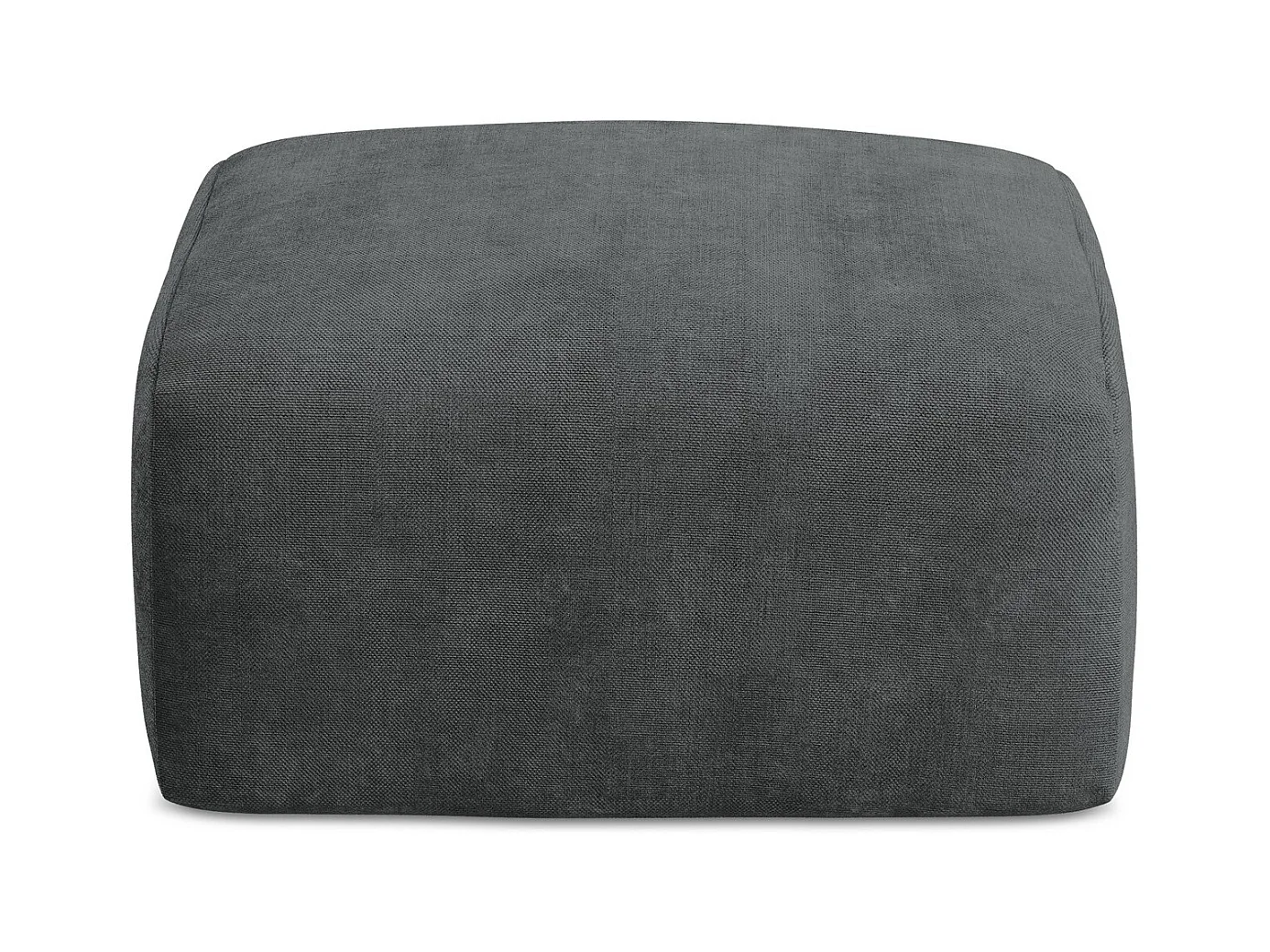 Pouf en tissu chenille - gris foncé - LEILA
