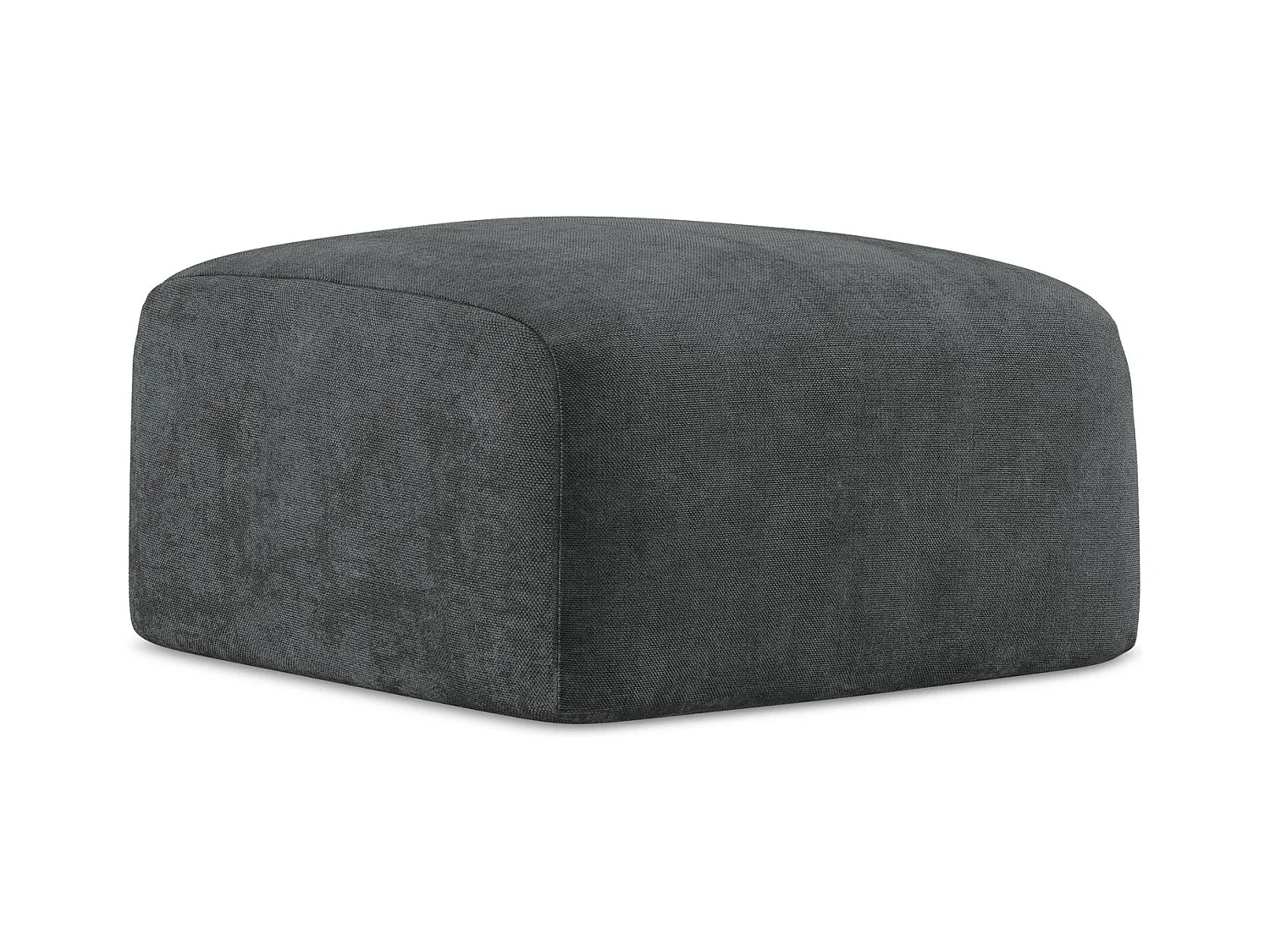 Pouf - Hocker - Chenille - Dunkelgrau - LEILA