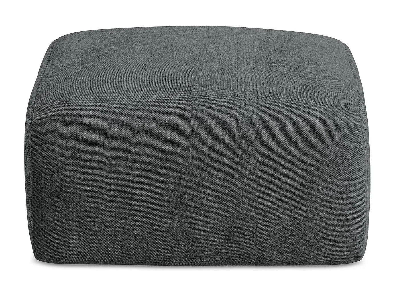 Pouf en tissu chenille - gris foncé - LEILA