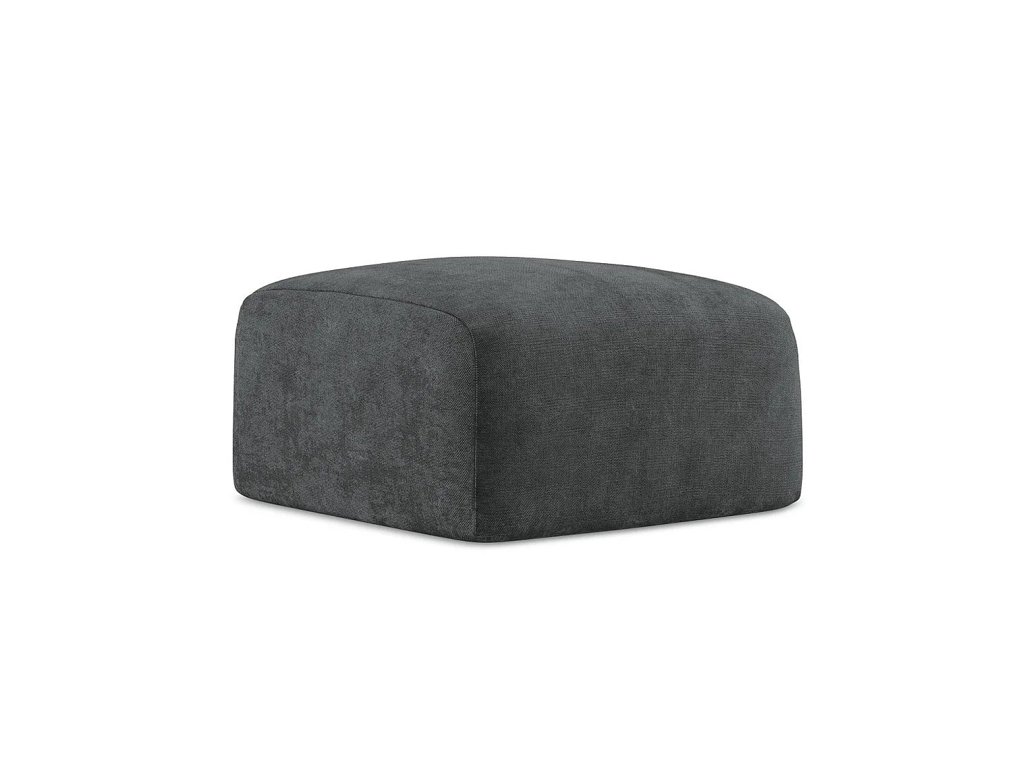 Pouf en tissu chenille - gris foncé - SAVONA