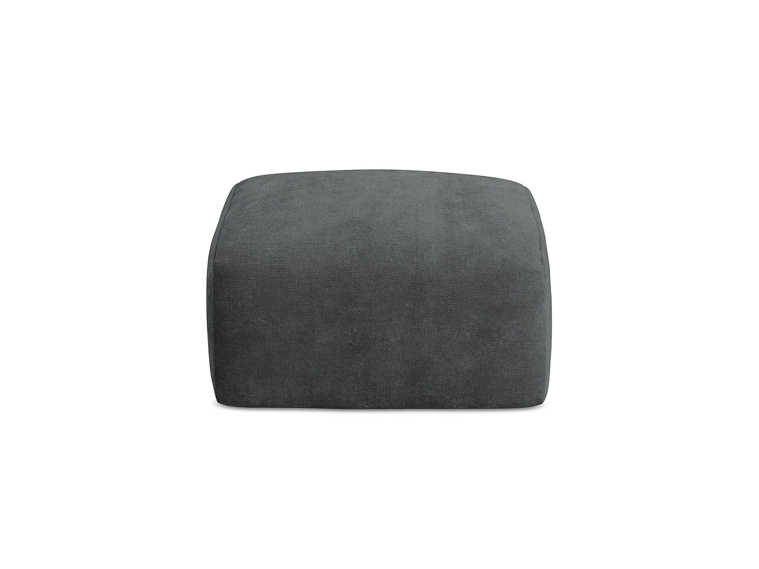 Pouf en tissu chenille - gris foncé - SAVONA