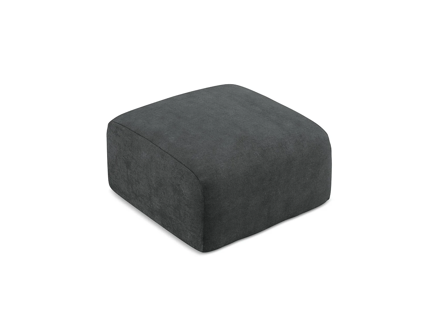 Pouf en tissu chenille - gris foncé - SAVONA