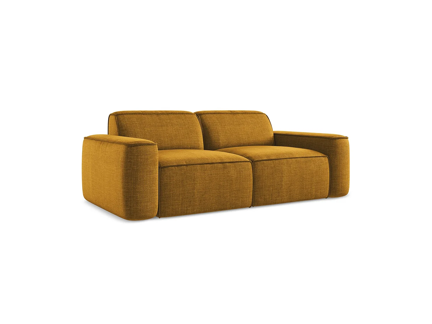Driezits modulaire bank van mosterd textuurstof - MELISSA