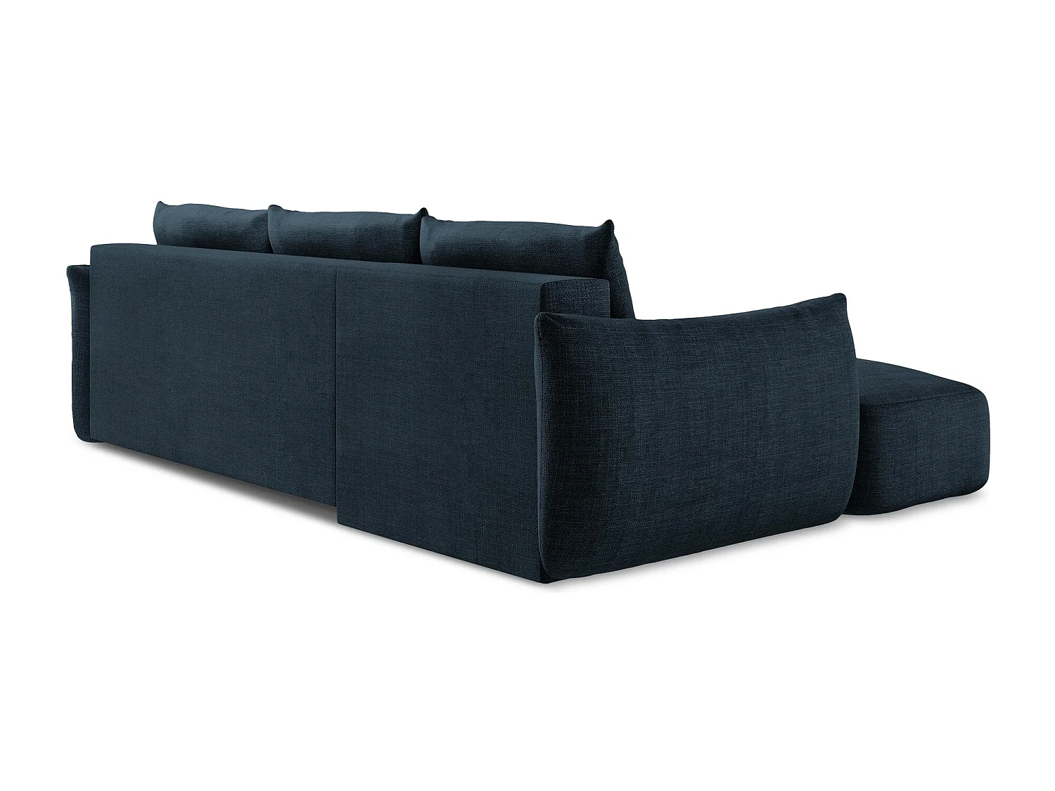 Canapé d’angle 3 places gauche convertible en tissu texturé - bleu royal - LEILA