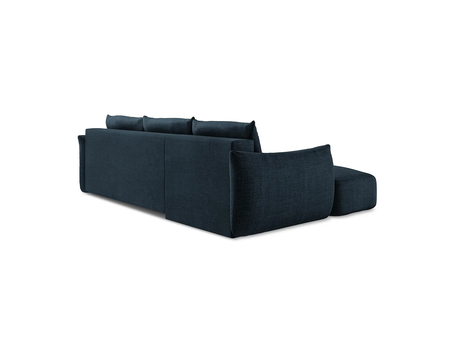 Canapé d’angle 3 places gauche convertible en tissu texturé - bleu royal - SAVONA