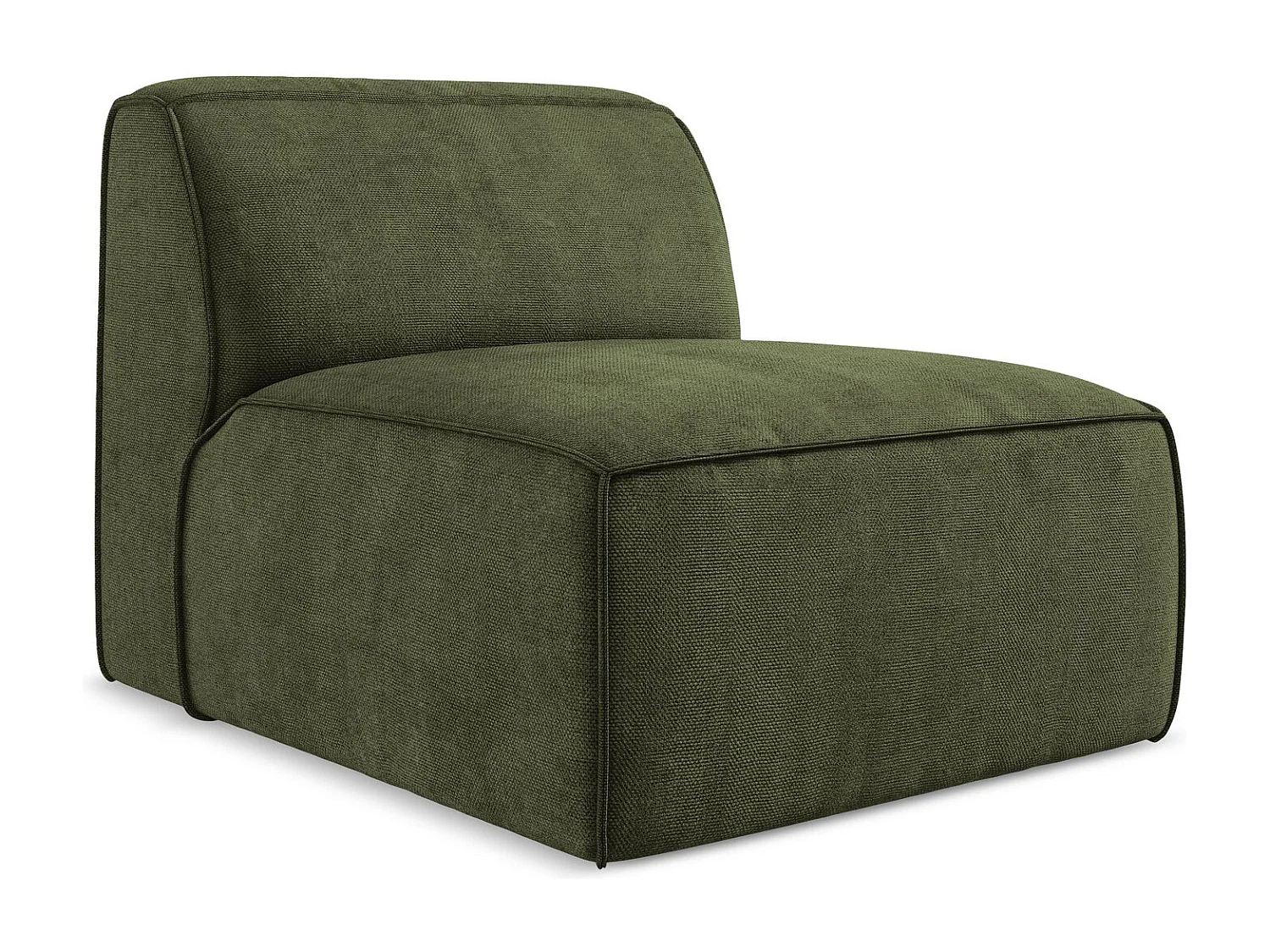 Fauteuil pour canapé modulable en tissu chenille - olive - OMAO