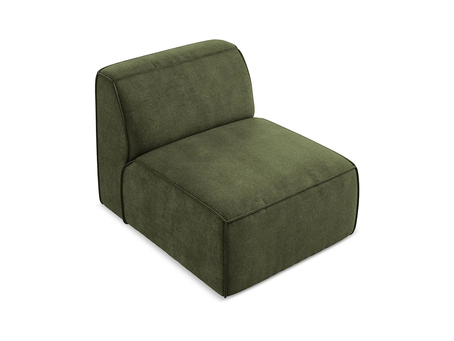 Fauteuil pour canapé modulable en tissu chenille - olive - OMAO