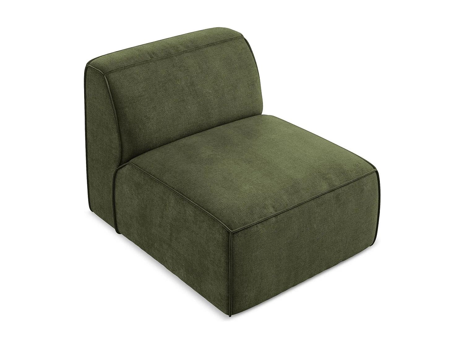 Fauteuil pour canapé modulable en tissu chenille - olive - OMAO