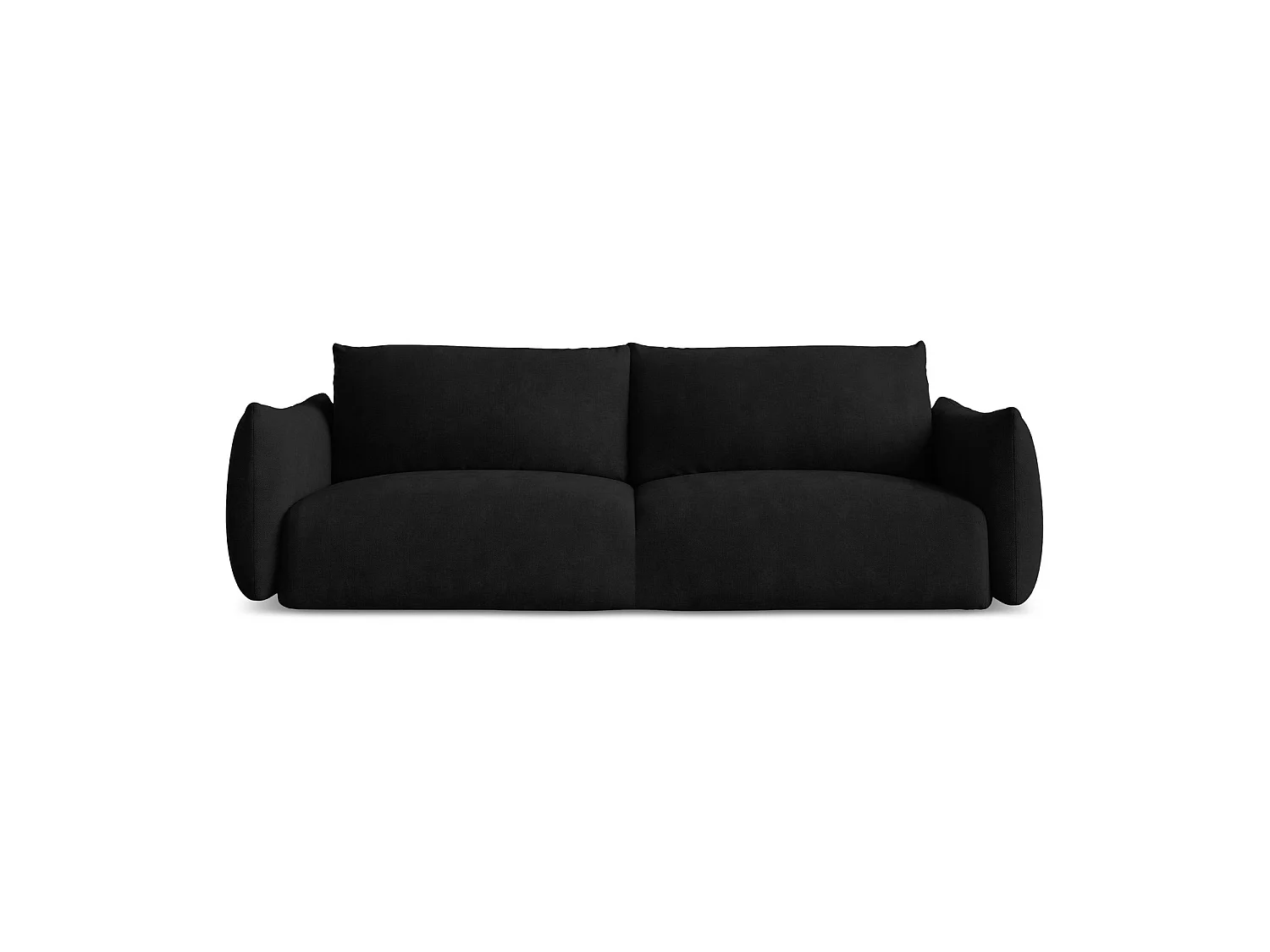 Canapé 3 places convertible en tissu chenille - noir - SAVONA