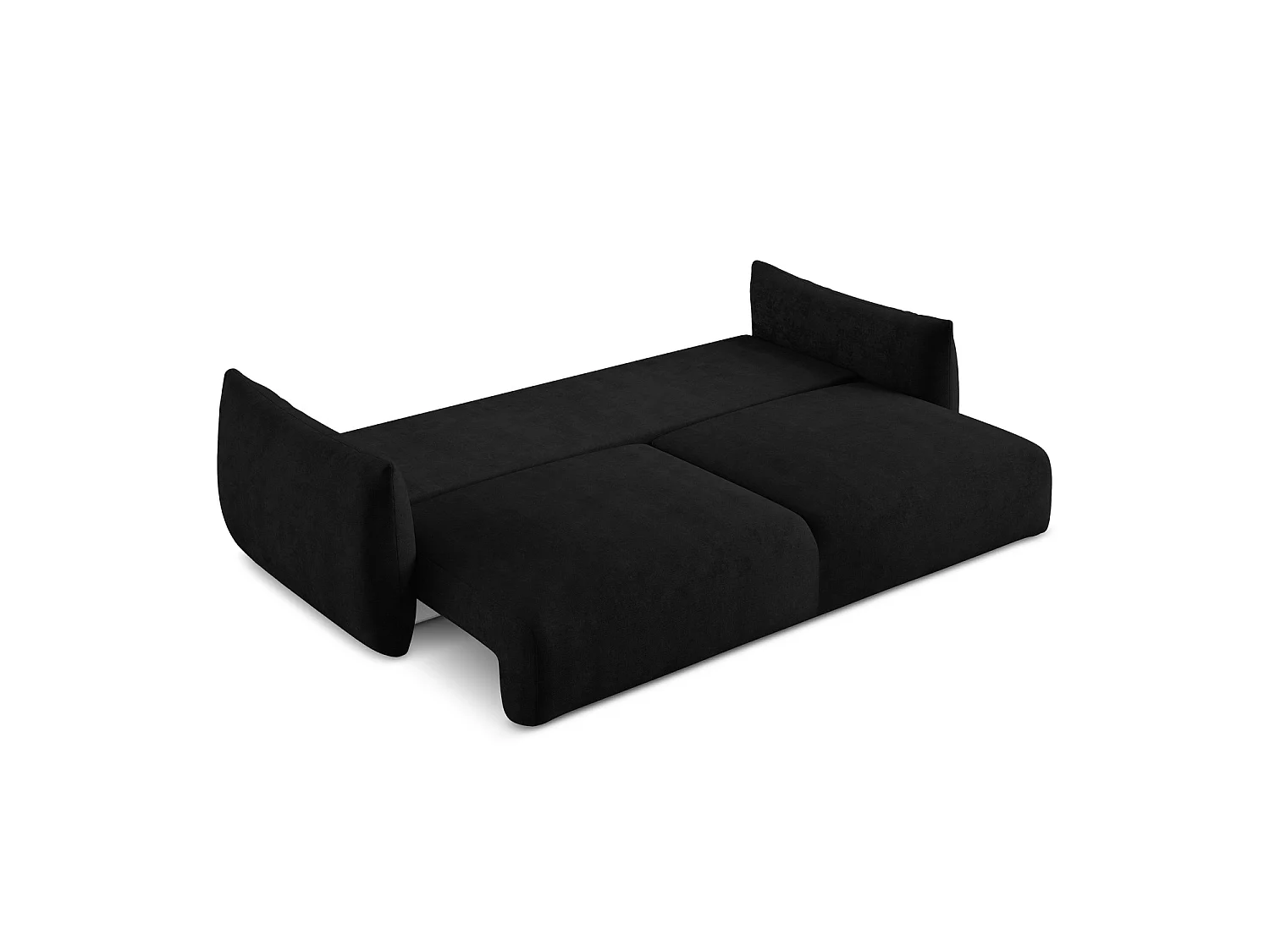 Canapé 3 places convertible en tissu chenille - noir - SAVONA