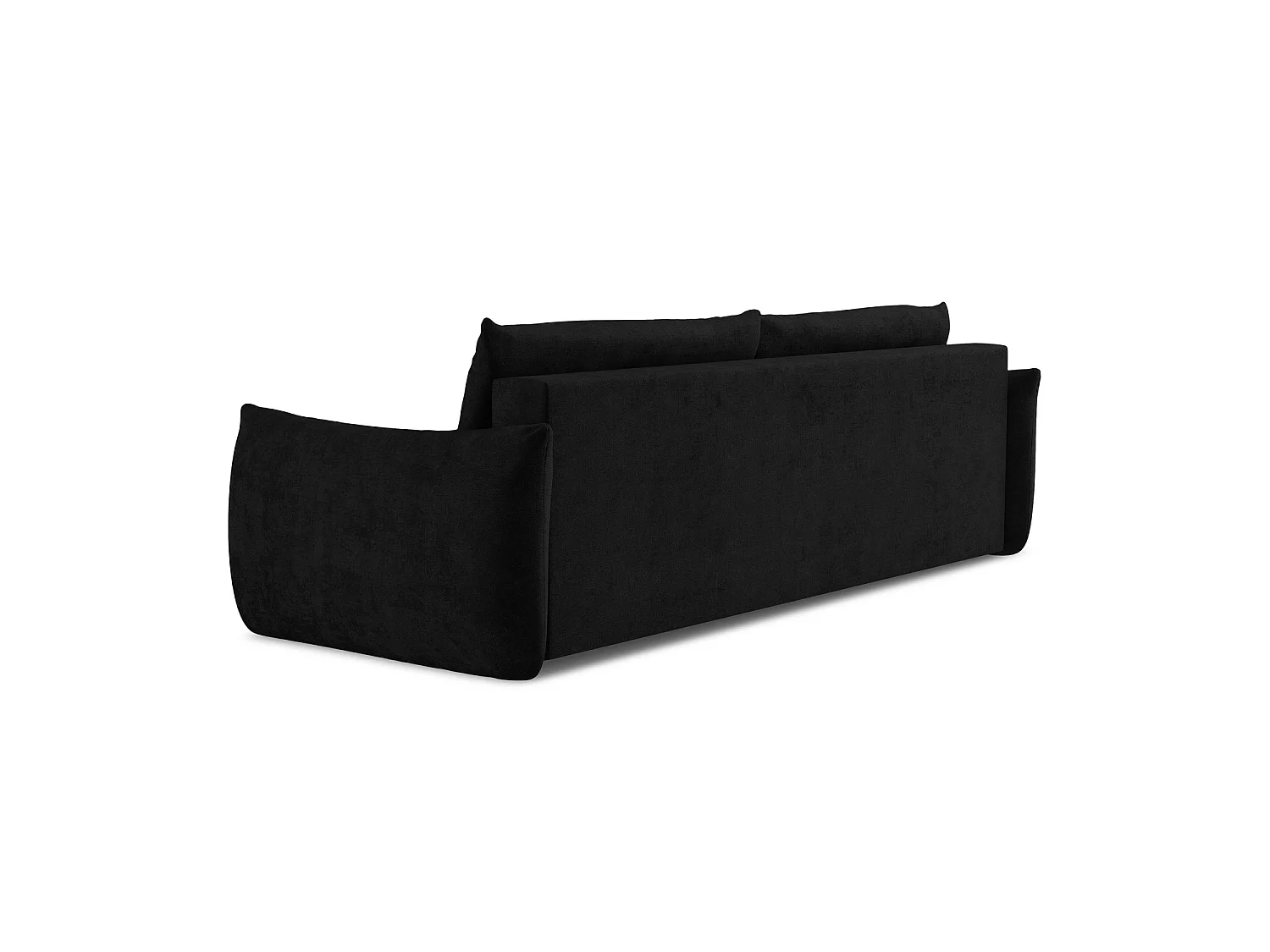 Canapé 3 places convertible en tissu chenille - noir - SAVONA