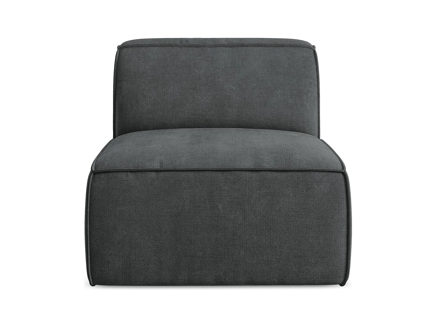 Fauteuil pour canapé modulable en tissu chenille - gris foncé - OMAO