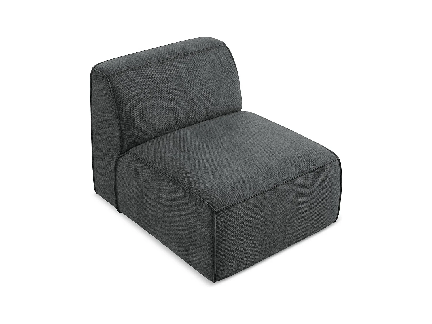 Fauteuil pour canapé modulable en tissu chenille - gris foncé - OMAO
