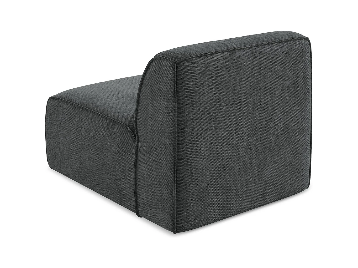 Fauteuil pour canapé modulable en tissu chenille - gris foncé - OMAO