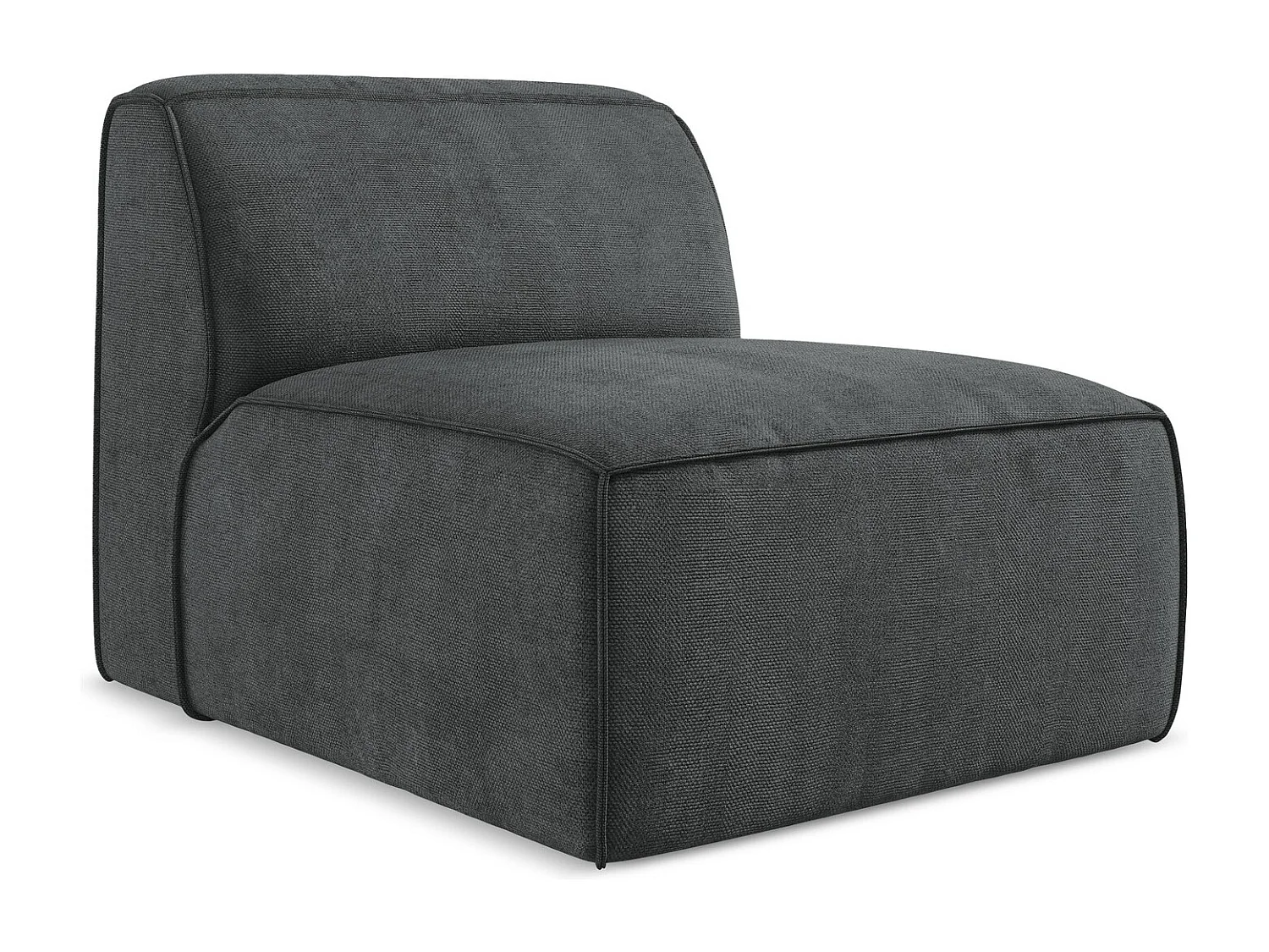 Fauteuil pour canapé modulable en tissu chenille - gris foncé - OMAO
