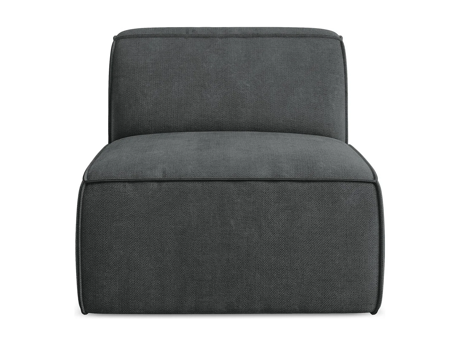 Fauteuil pour canapé modulable en tissu chenille - gris foncé - OMAO