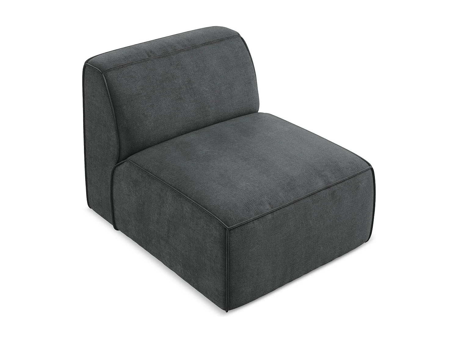 Fauteuil pour canapé modulable en tissu chenille - gris foncé - OMAO