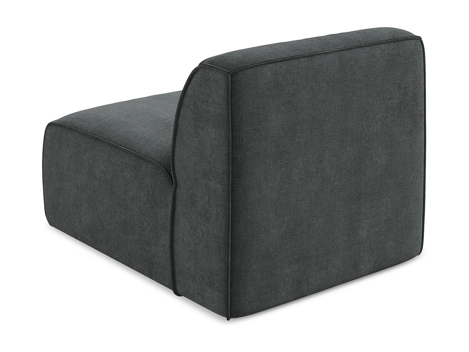 Fauteuil pour canapé modulable en tissu chenille - gris foncé - OMAO