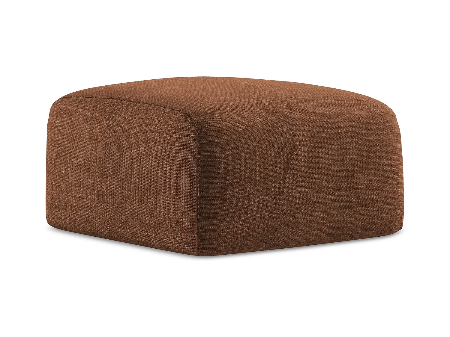 Pouf - Hocker - Strukturstoff - Terrakotta - LEILA
