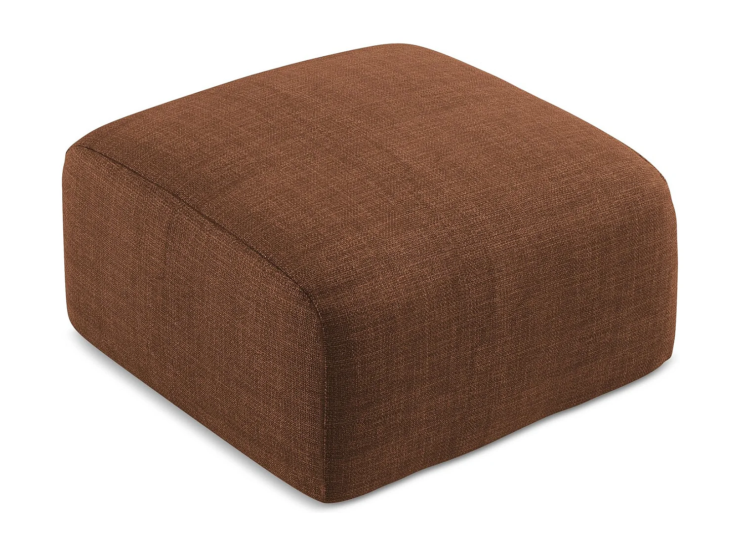 Poef van terracotta textuurstof - LEILA