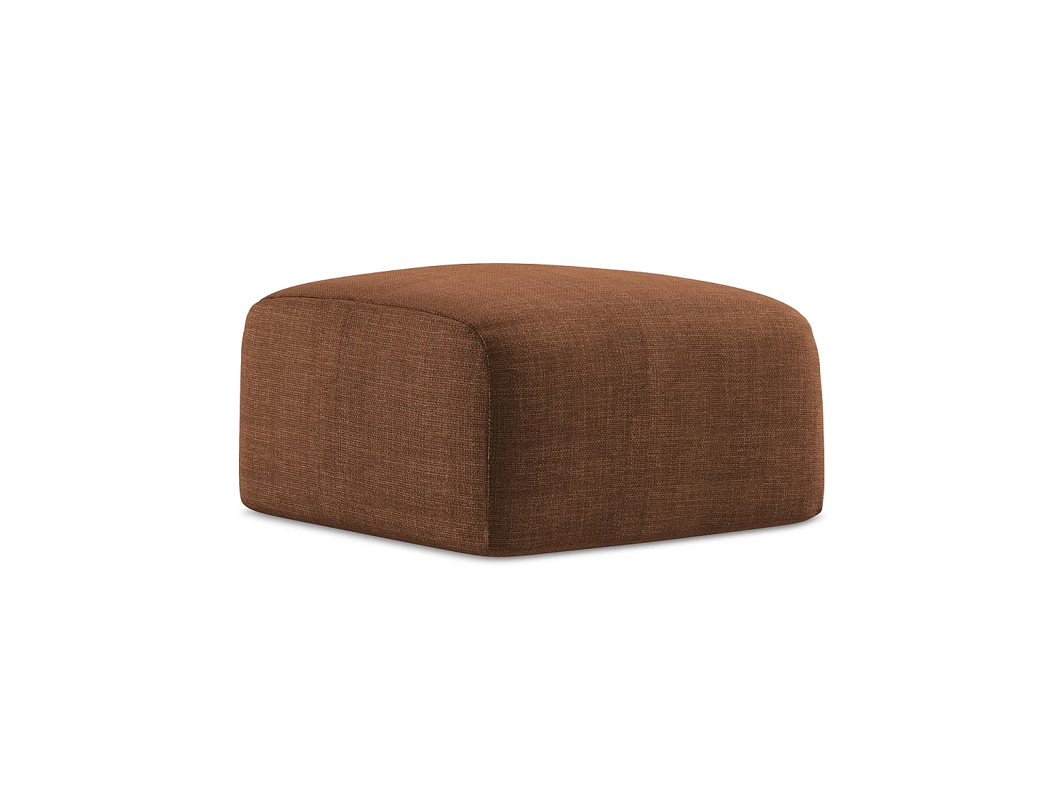 Pouf en tissu texturé - terre cuite - SAVONA