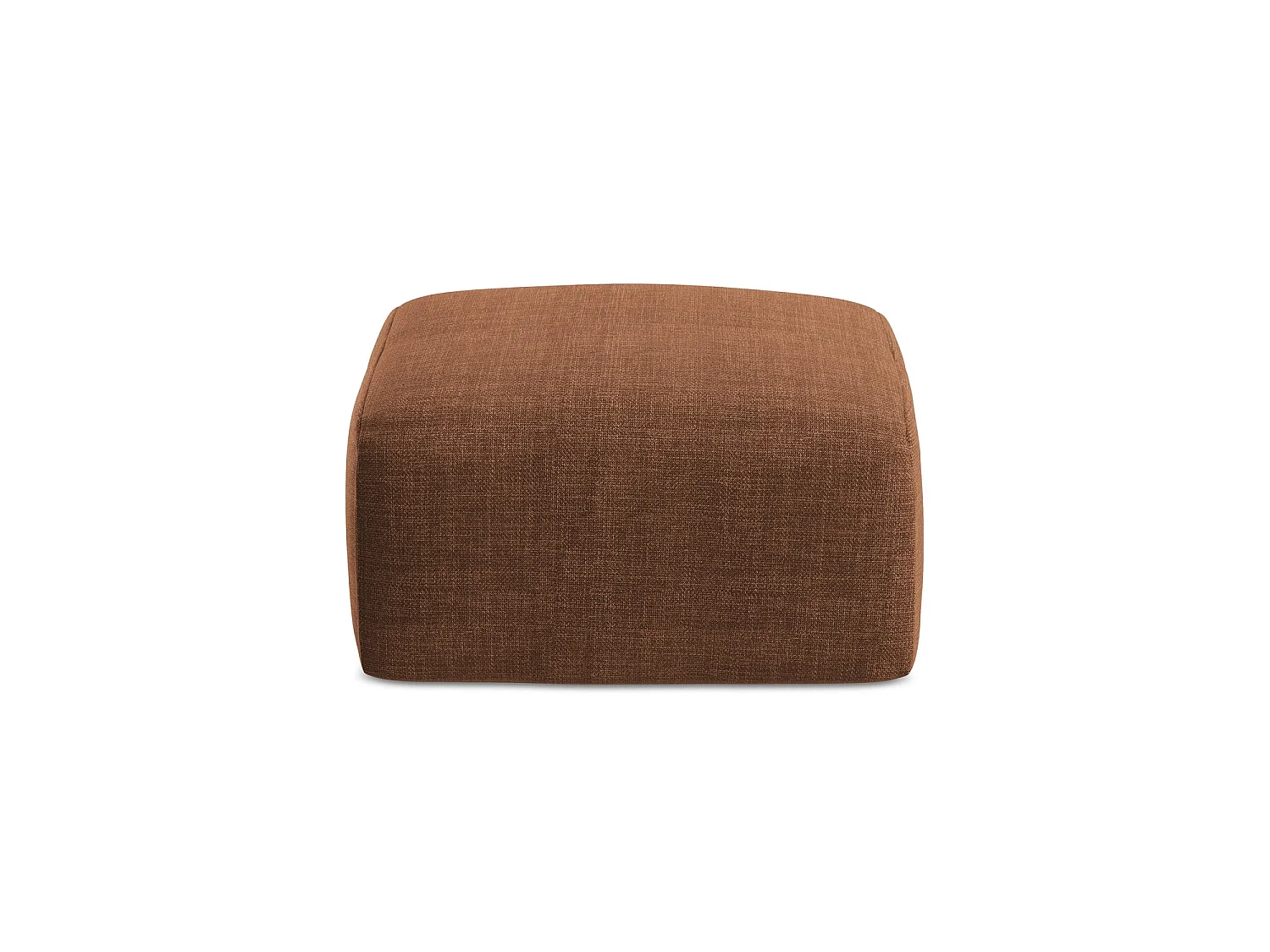 Pouf en tissu texturé - terre cuite - SAVONA
