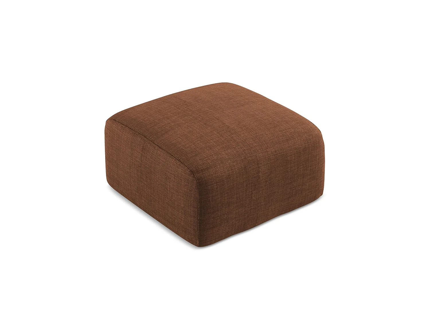 Pouf en tissu texturé - terre cuite - SAVONA
