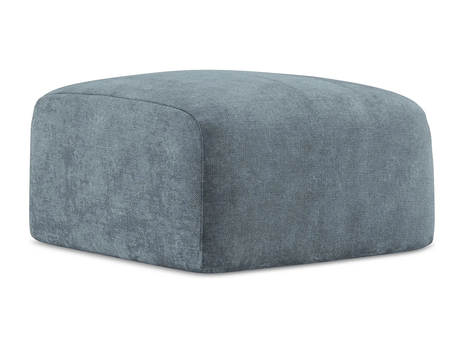 Pouf en tissu chenille - jeans - LEILA