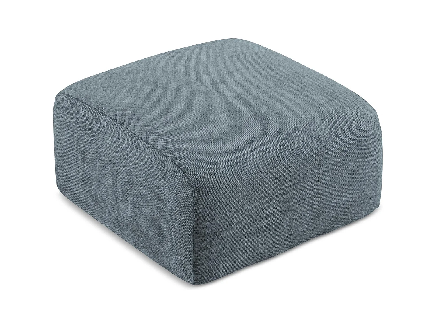 Pouf en tissu chenille - jeans - LEILA