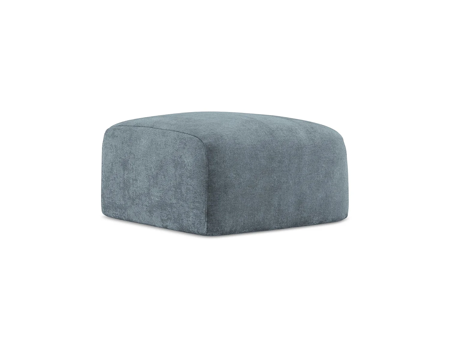 Pouf en tissu chenille - jeans - SAVONA