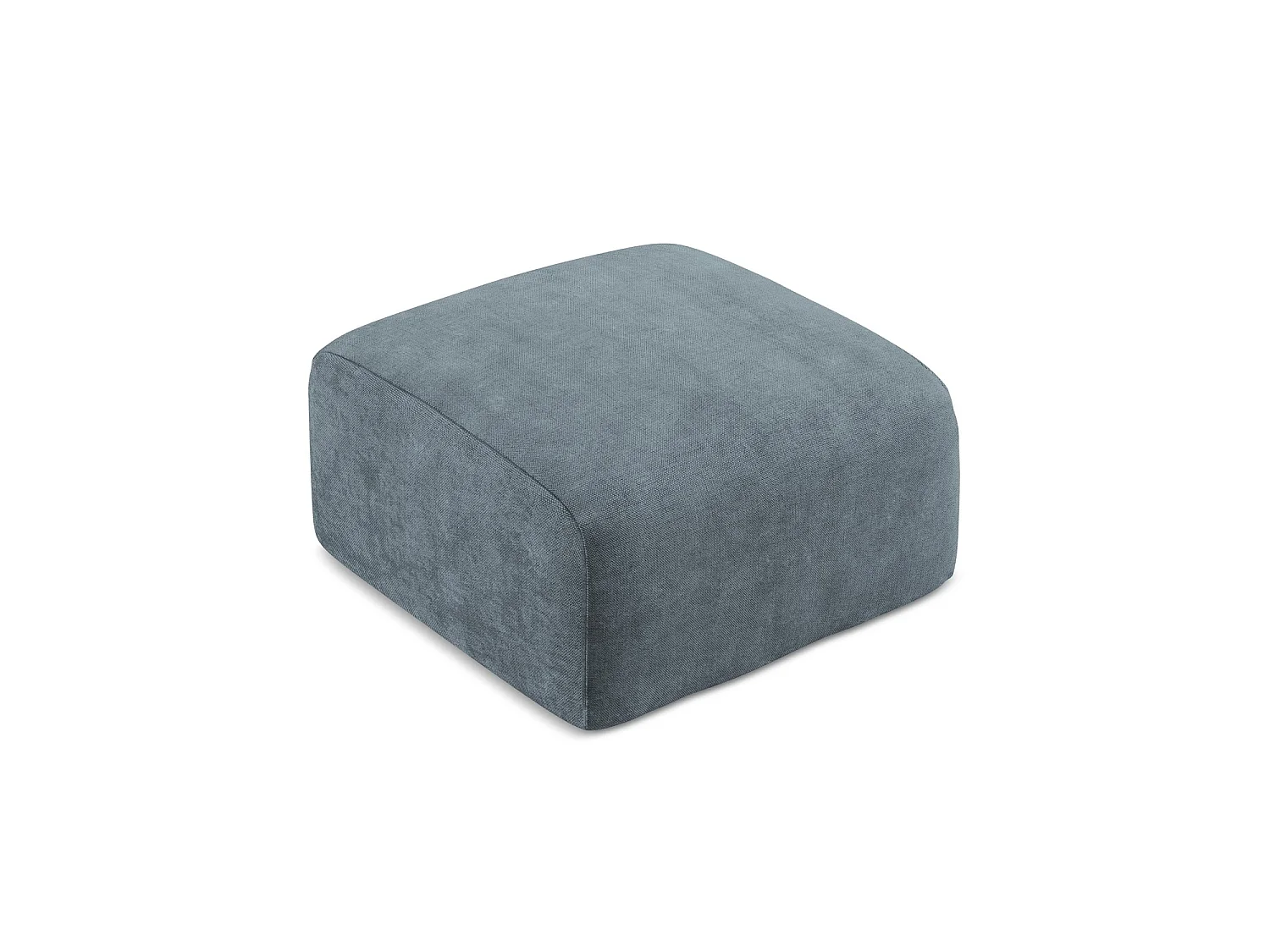 Pouf en tissu chenille - jeans - SAVONA