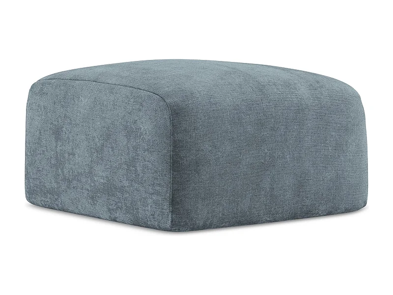 Pouf en tissu chenille - jeans - LEILA