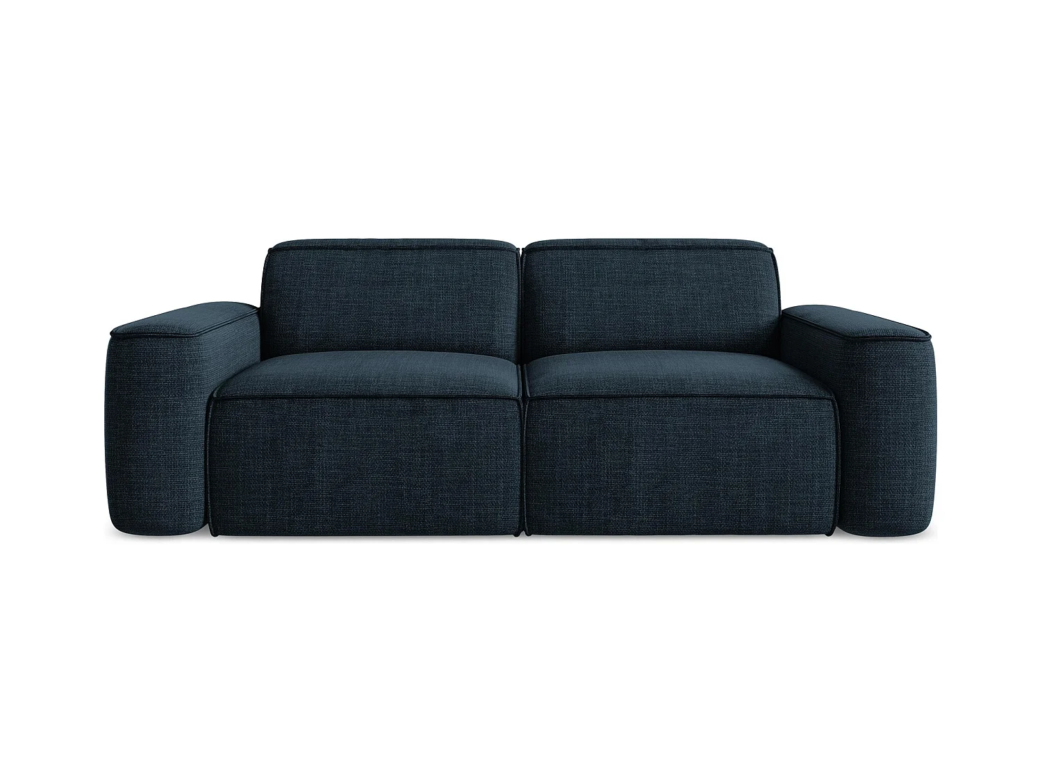 Canapé modulable 3 places en tissu texturé - bleu royal - OMAO