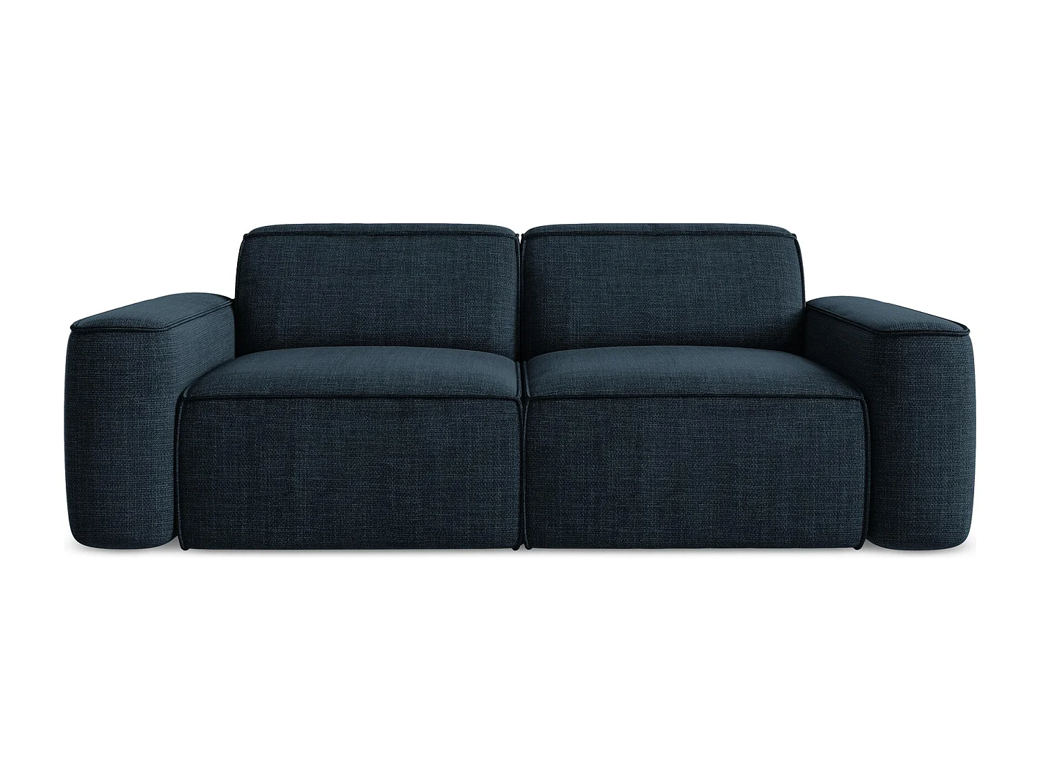 Canapé modulable 3 places en tissu texturé - bleu royal - OMAO