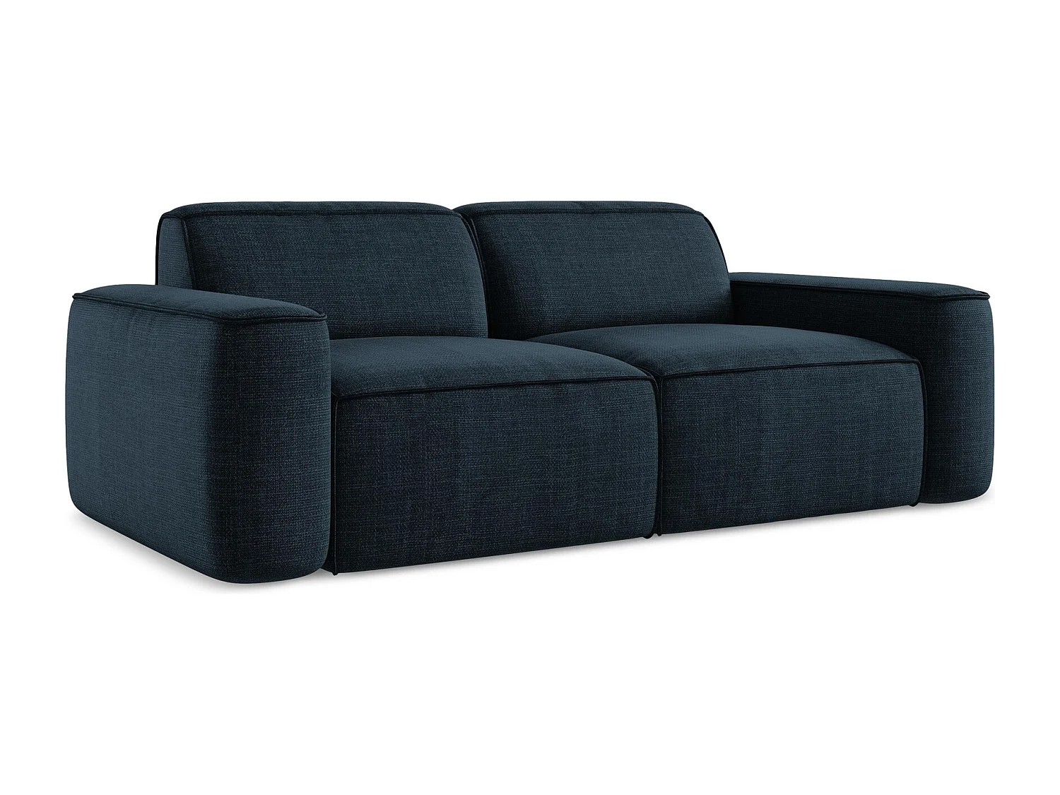 Driezits modulaire bank van koningsblauw textuurstof - OMAO