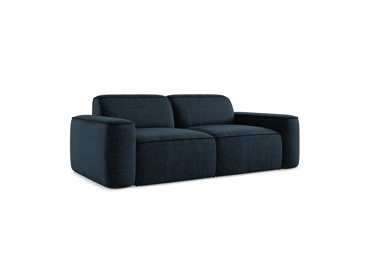 Canapé modulable 3 places en tissu texturé - bleu royal - MELISSA