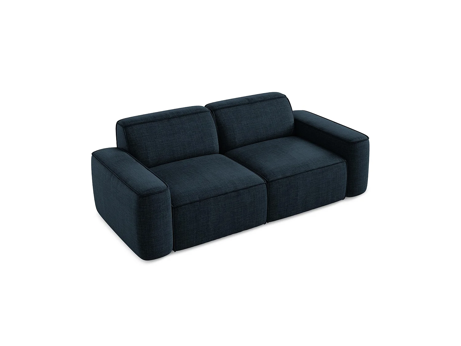 Canapé modulable 3 places en tissu texturé - bleu royal - MELISSA