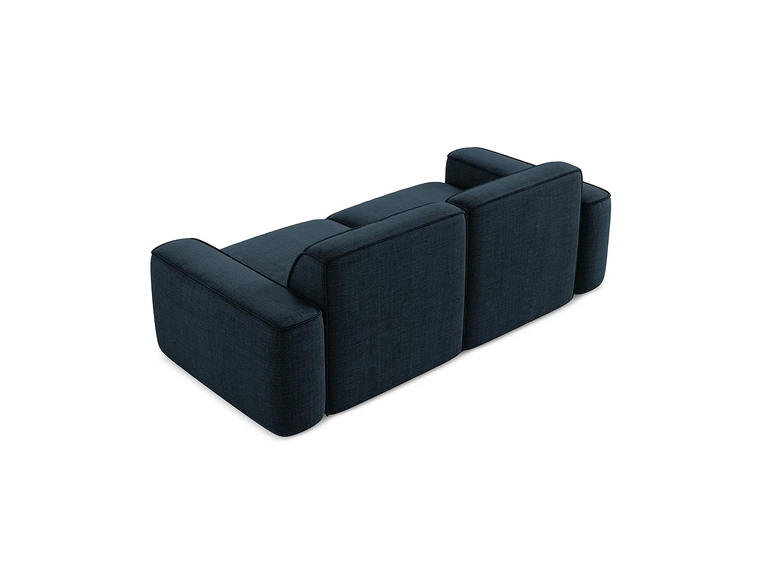 Canapé modulable 3 places en tissu texturé - bleu royal - MELISSA