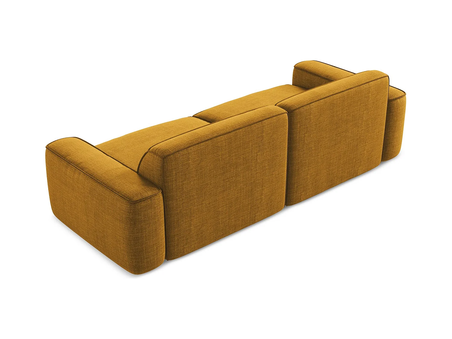 Canapé modulable 4 places en tissu texturé - moutarde - OMAO